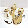 rhinestone solid elastic band casual sandals