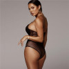 strappy mesh lace transparent slim one piece caged sheer plunge bodysuits