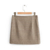 plaid vintage back zipper elegant chic short skirts