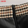 plaid vintage back zipper elegant chic short skirts