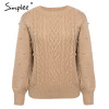 Twisted o-neck knitted pullover sweater Twisted o-neck knitted pullover sweater