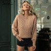 Twisted o-neck knitted pullover sweater Twisted o-neck knitted pullover sweater