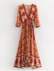 long rayon Floral print sexy V-Neck chic Boho Bohemian Dress long rayon Floral print sexy V-Neck chic Boho Bohemian Dress