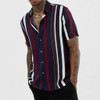 striped solid printed loose slim fit Short Sleeve Shirts