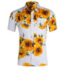 Sunflower Printed Regular Fit Short Sleeve Shirts