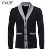 Casual Casual Patchwork Slim Fit V-Neck Knitted Sweater