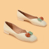 Square Toe Real Leather Flat Shoes