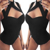 Sleeveless Overalls Backless Solid Halter Bodysuits