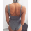 Sleeveless Overalls Backless Solid Halter Bodysuits