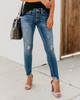 Stretch Ripped Distressed Skinny High Waist Shredded Jeans