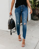 Stretch Ripped Distressed Skinny High Waist Shredded Jeans