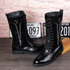 Zipper Lacing Knee-High Motorcycle Boots Zipper Lacing Knee-High Motorcycle Boots