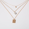 Punk Multi Layered Rose Collar Imitation Pearls Square Flower Chain Necklaces