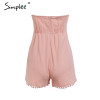 Sexy off shoulder Elegant tassel bow embroidery cotton linen romper