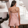 Sexy off shoulder Elegant tassel bow embroidery cotton linen romper