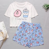 Cute Cartoon Print Short Set Pajamas Short Sleeve T Shirts Shorts Sleepwear