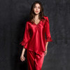 Ice Silk Suit Long Sleeve silk pajamas Thin Bud Silk sleepwear