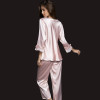 Ice Silk Suit Long Sleeve silk pajamas Thin Bud Silk sleepwear