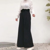 Belt Wide Leg High Waist Ruffles Long Pants