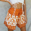 Floral Printed Elastic Vintage Chic Boho Bohemian Shorts