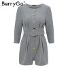 Button blazer short one piece romper