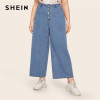 Button Fly Wide Leg Jeans