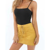 High Waist Pencil Mini Sexy Suede Lace Up Party Skirt