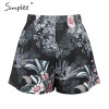 floral print casual button elastic Boho Bohemian Shorts