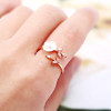 Adjustable Crystal Leaf Shell Flower Rings
