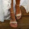Rhinestone Open Toe Buckle Sandals