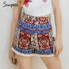 Fringe ethnic flower Boho Bohemian Shorts