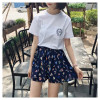 loose casual chiffon stretch sunflower Boho Bohemian Shorts