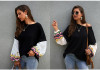 Lantern Sleeve Jumper Long Sleeve Print Fluffy Boho Bohemian Sweaters