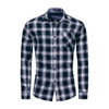 Plaid Navy Red Long Sleeve Dress Shirts