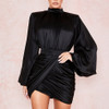 Black Sexy Mini Flare Long Sleeve Mini Dresses