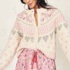 Vintage chic deep V neck loose floral printed Boho Bohemian Sweaters
