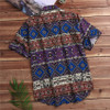 Printed Pocket Colorful Casual Blouse Hawaiian Short Sleeve Shirts