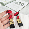 Acrylic Red Mouth Lips Lipstick Drop Earrings