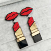 Acrylic Red Mouth Lips Lipstick Drop Earrings