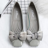 fashion butterfly knot square toe party leather ballet flat shoes