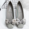 fashion butterfly knot square toe party leather ballet flat shoes