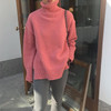 Pullover Knitting Turtleneck Minimalist Solid Long Sleeve Loose Sweater