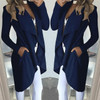 Cotton Blends Pockets Long Sleeve Lapel Collar Slim Casual coat