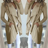 Cotton Blends Pockets Long Sleeve Lapel Collar Slim Casual coat