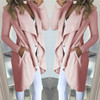Cotton Blends Pockets Long Sleeve Lapel Collar Slim Casual coat