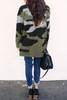 Women's open front camo cardigan knitted cardigan sweater