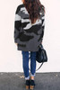 Women's open front camo cardigan knitted cardigan sweater