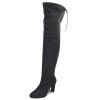 Women's elastic over the knee boots suede high heeled pointed toe tall boots
