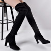 Women's elastic over the knee boots suede high heeled pointed toe tall boots
