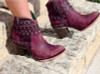 Women Pointed Toe Short Chunky Heel Studded Ankle Boots